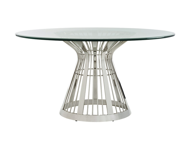 Riviera Stainless Dining Table With Glass Top