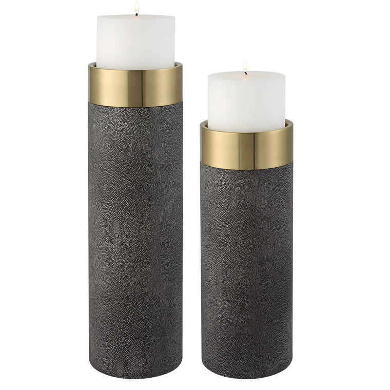 Wessex Candleholders, Gray, Set of 2