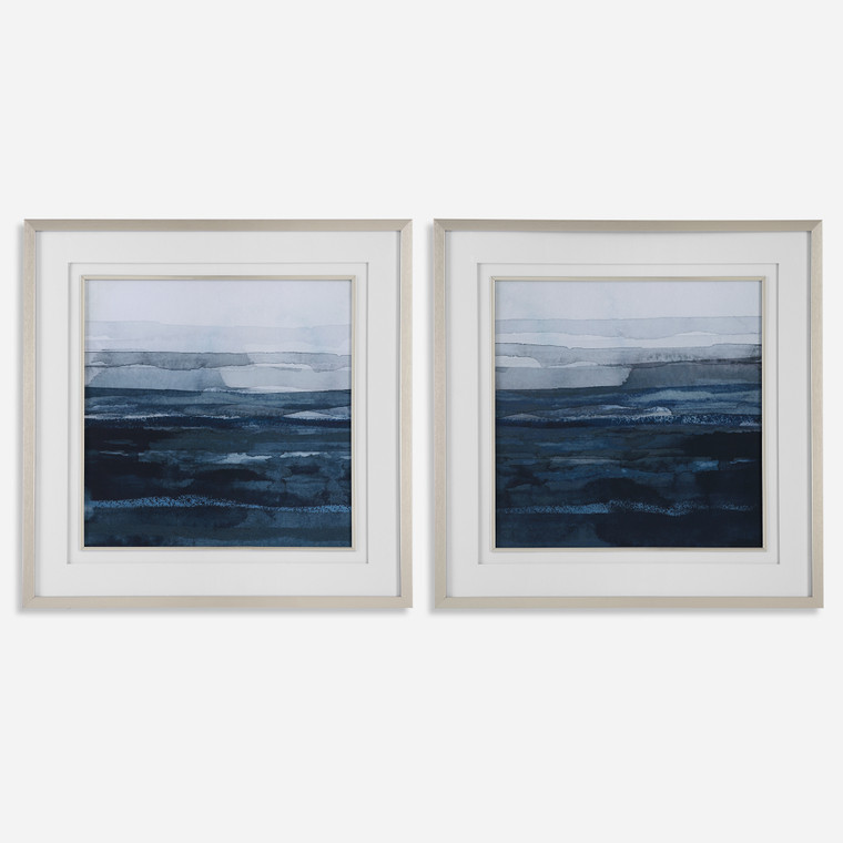 Rising Blue Framed Prints, Set of 2