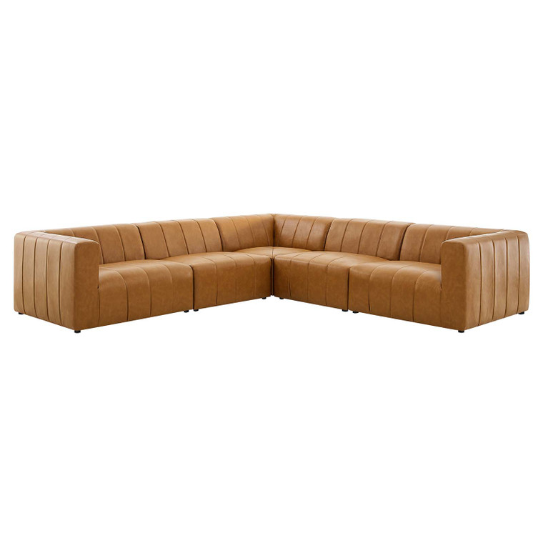 Bartlett Vegan Leather 4-Piece Sectional Sofa | Armless/Corner Chairs + Left/Right Armchairs