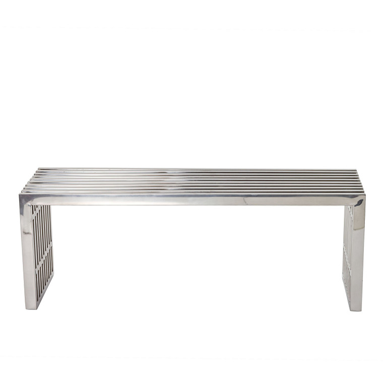 Gridiron Medium Stainless Steel Bench | Silver