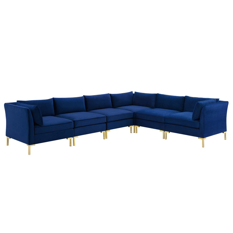 Ardent 6-Piece Performance Velvet Sectional Sofa with Corner Chairs