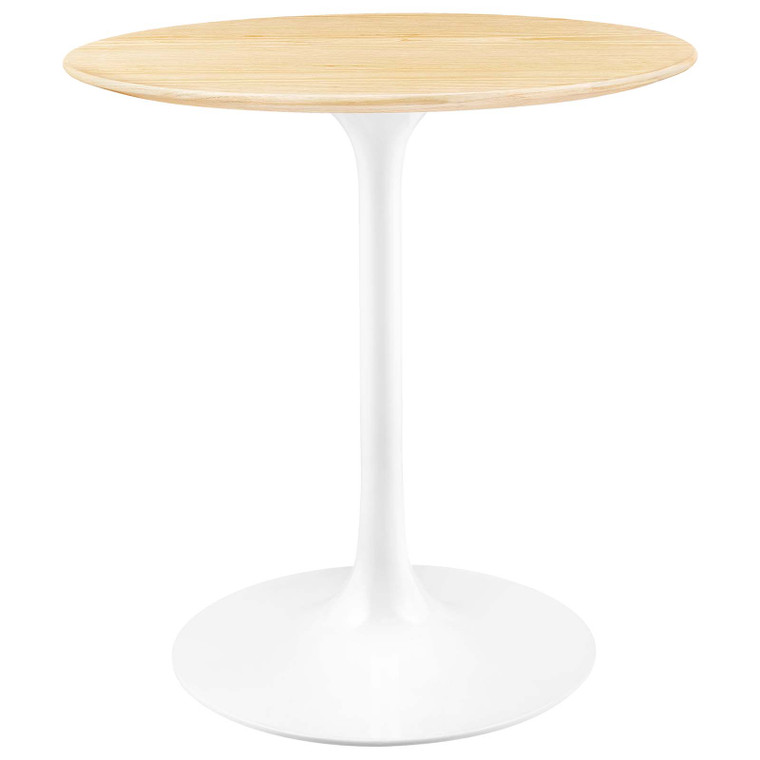 Lippa 28" Round Wood Grain Dining Table | White Natural