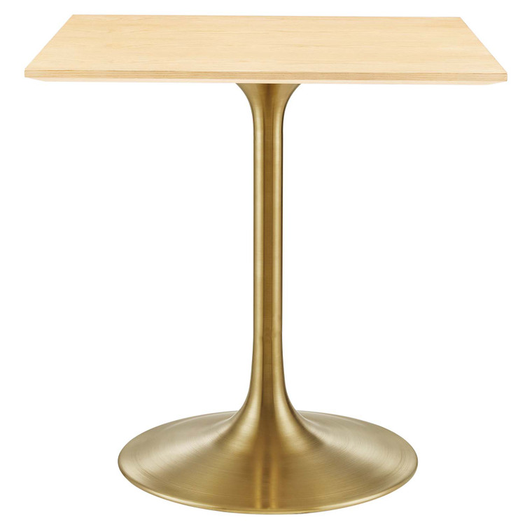 Lippa 28" Square Wood Grain Dining Table | Gold Natural