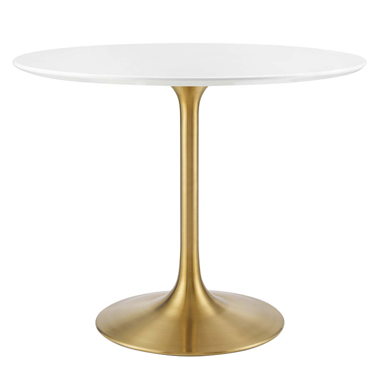 Lippa 36" Round Wood Dining Table | Gold White