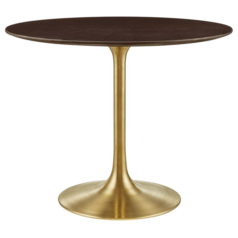 Lippa 36" Round Wood Grain Dining Table | Gold Cherry Walnut