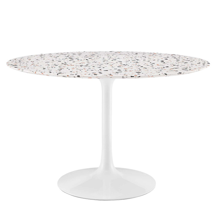 Lippa 48" Round Terrazzo Dining Table | White White
