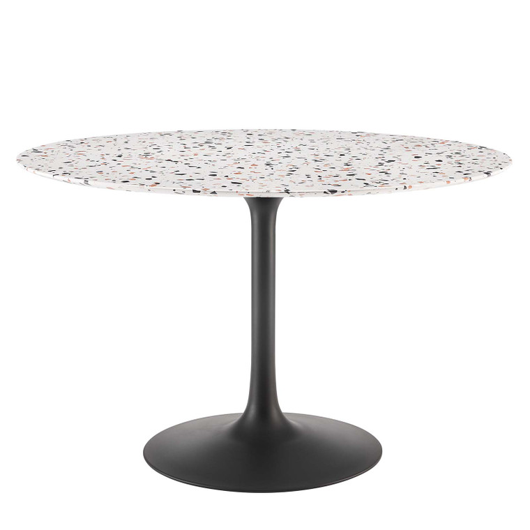Lippa 48" Round Terrazzo Dining Table | Black White