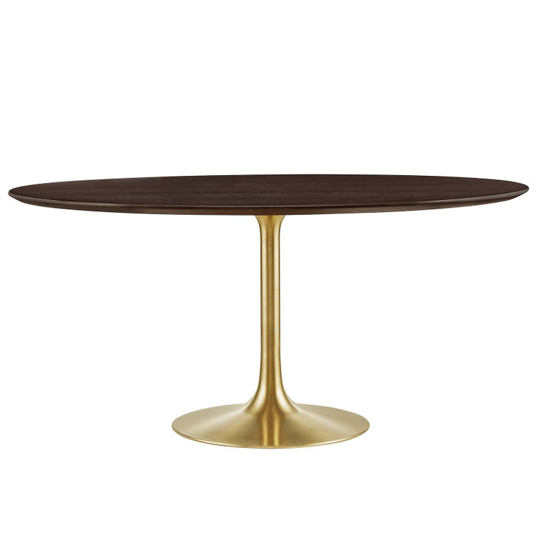 Lippa 60" Round Wood Grain Dining Table | Gold Cherry Walnut