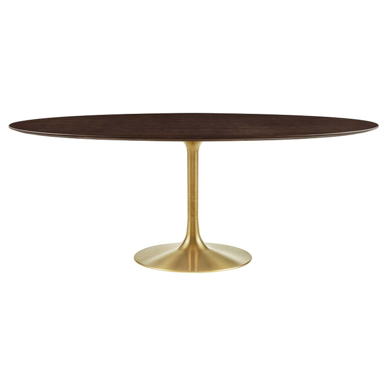Lippa 78" Oval Wood Grain Dining Table | Gold Cherry Walnut