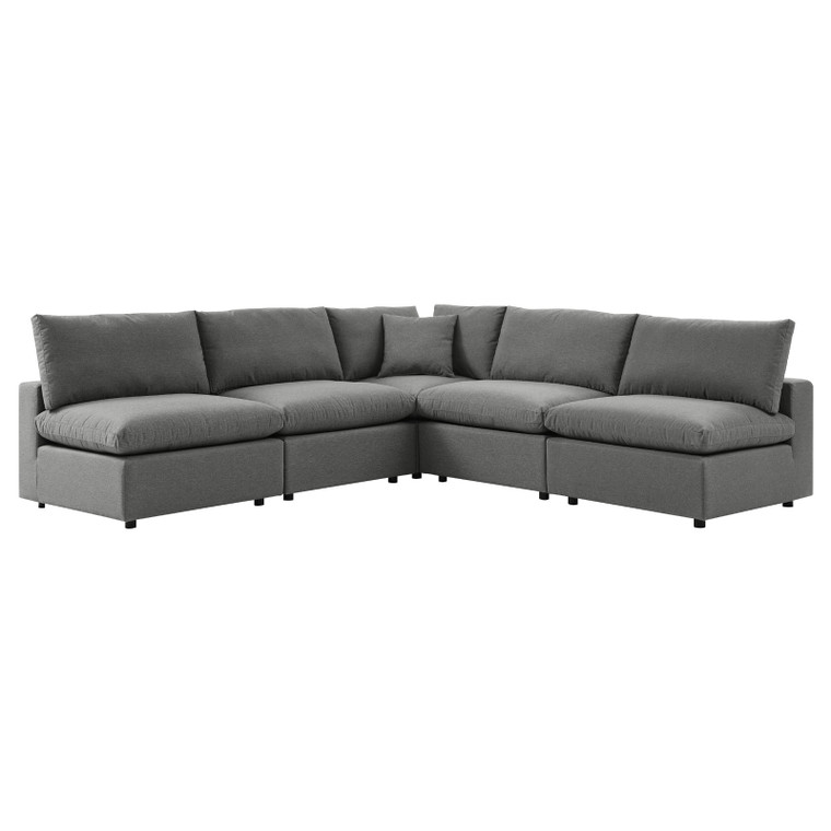 Commix 5-Piece Outdoor Patio Sectional Sofa| Armless Chairs + Corner Chair