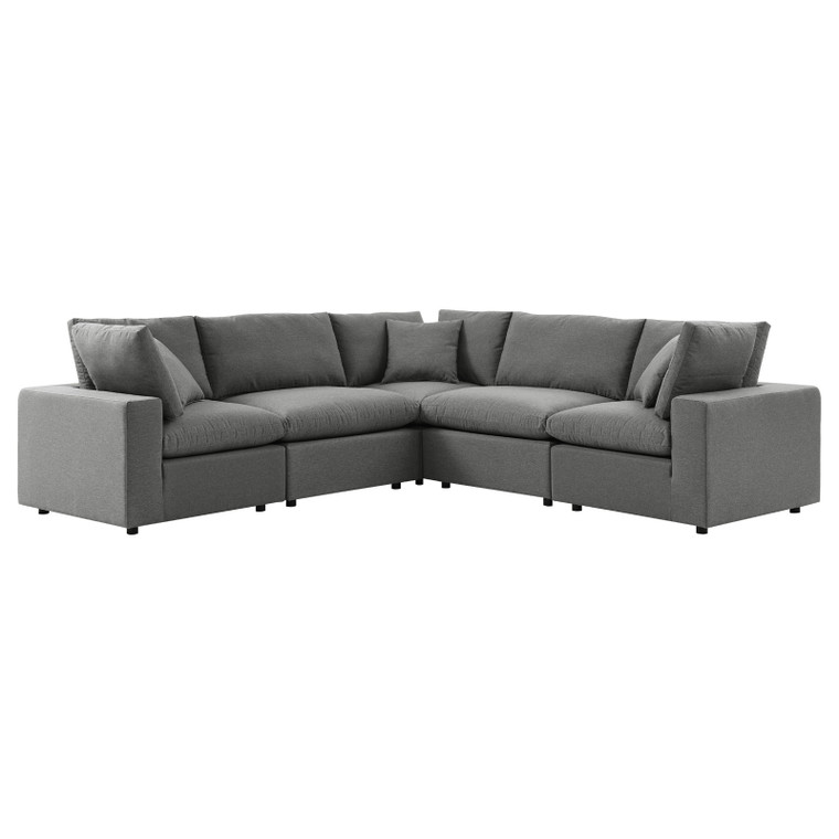 Commix 5-Piece Outdoor Patio Sectional Sofa| Corner Chairs + Armless Chairs