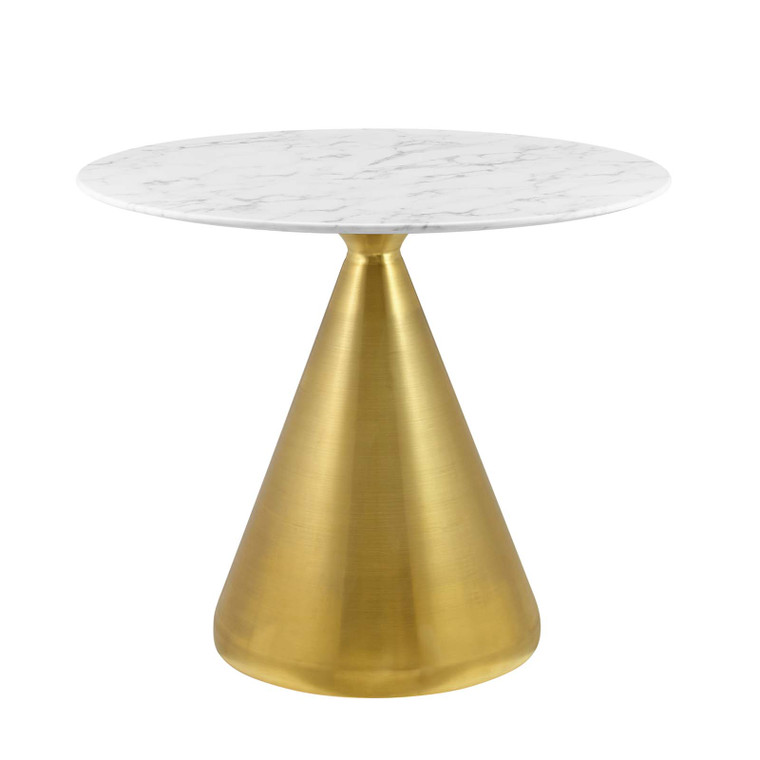 Tupelo 36" Artificial Marble Dining Table | Gold White