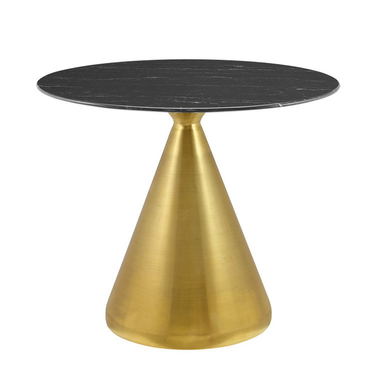 Tupelo 36" Artificial Marble Dining Table | Gold Black