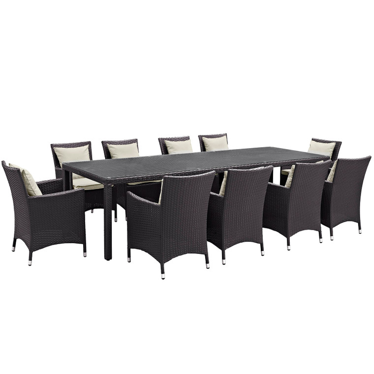 Convene 11 Piece Outdoor Patio Dining Set with 114" Dining Table