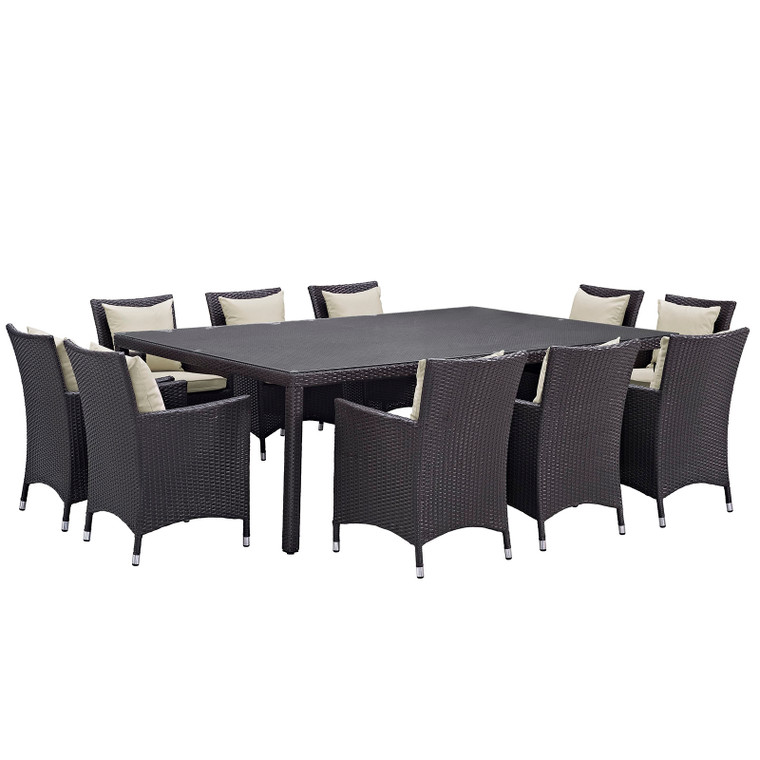 Convene 11 Piece Outdoor Patio Dining Set with 90" Dining Table
