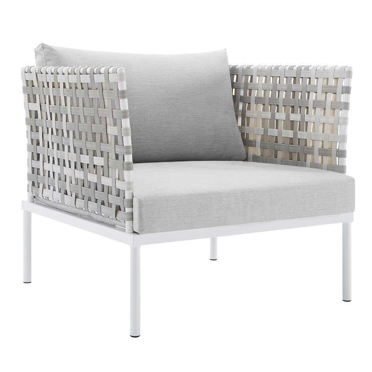 Harmony Sunbrella® Basket Weave Outdoor Patio Aluminum Armchair | Taupe