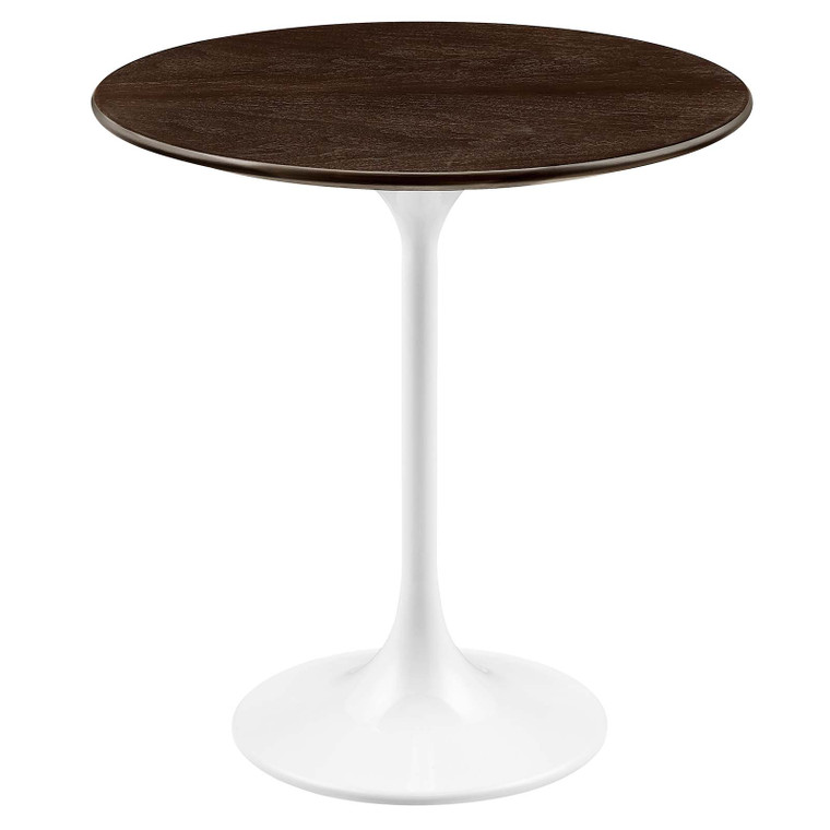 Lippa 20" Round Wood Grain Side Table | White