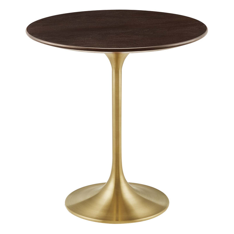 Lippa 20" Round Wood Grain Side Table | Gold