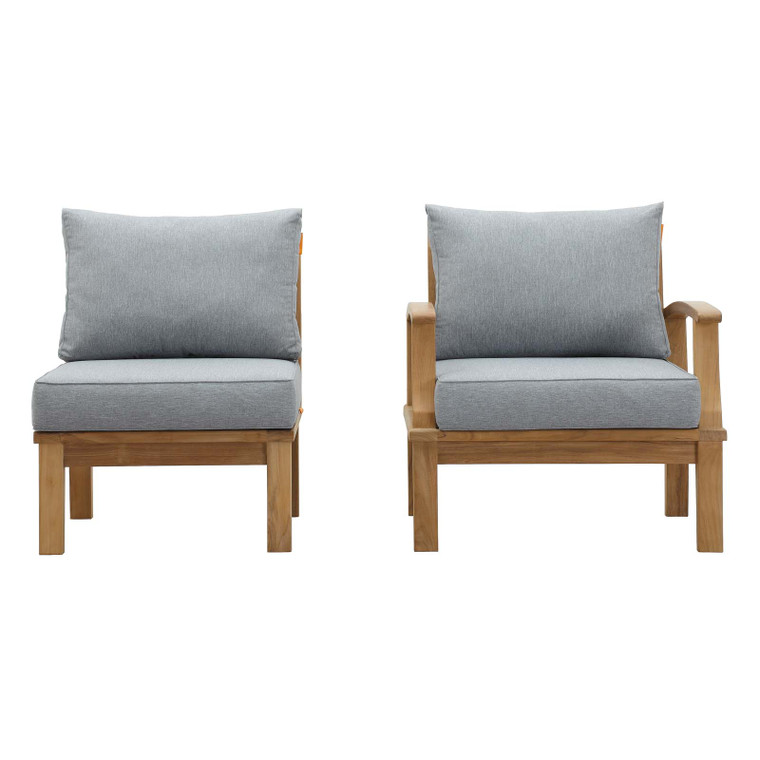 Marina 2 Piece Outdoor Patio Teak Set | Sofa + Armchair