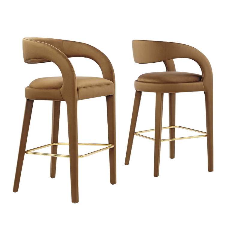 Pinnacle Performance Velvet Bar Stool Set of Two