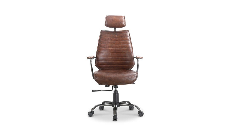 Executive Office Chair Dark Brown Leather