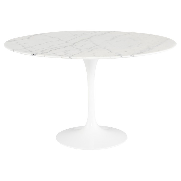 Cal Stone Dining Table 48" | White