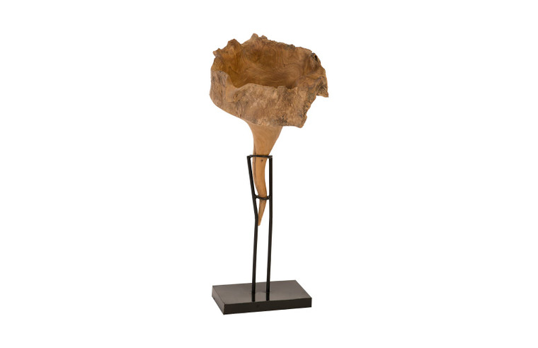 Sonokeling Wood Sculpture On Stand | Brown, Black