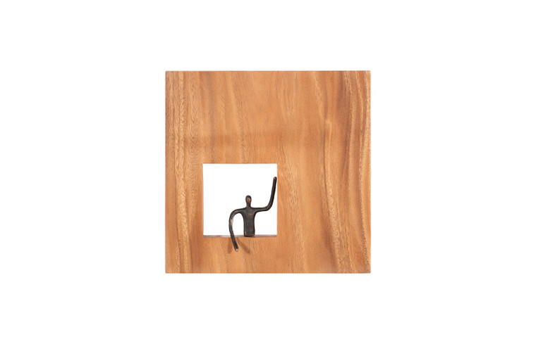 Leaning Figure Square Wall Decor | Brown