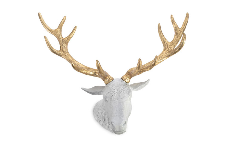 Stag Deer Head | Gold, White
