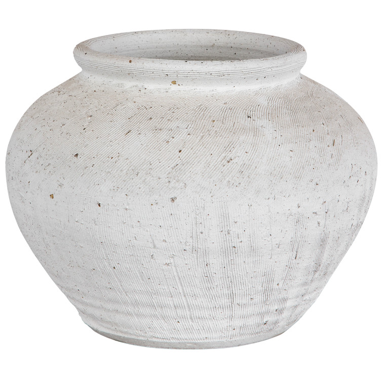 Floreana Round White Vase