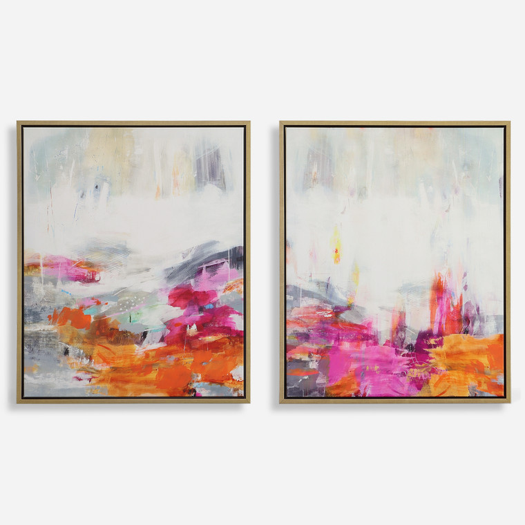 Color Theory Framed Abstract Art Set of 2