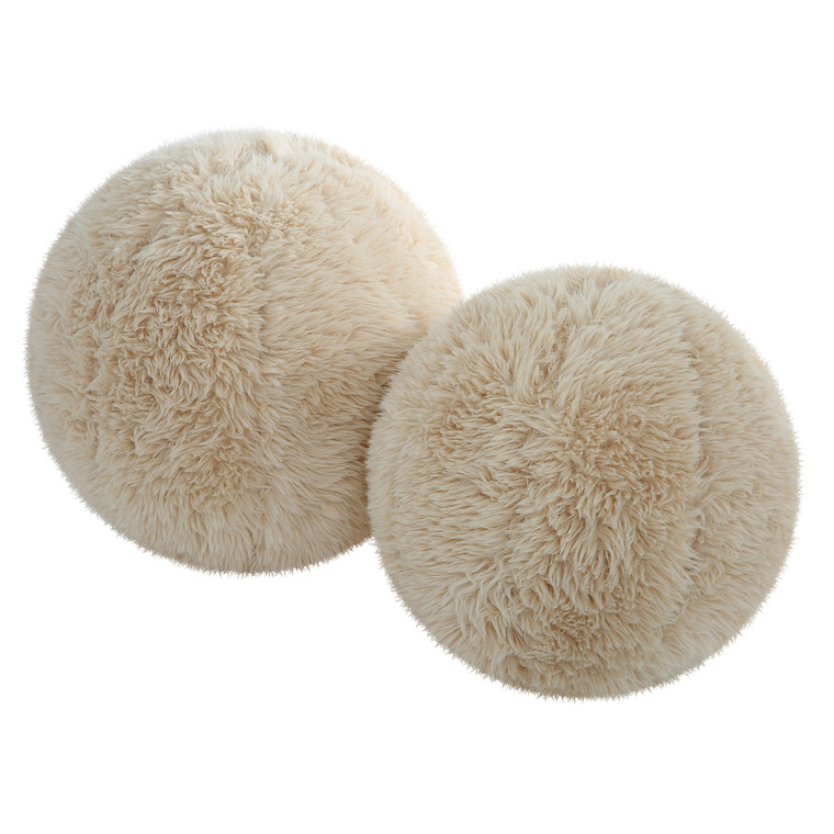 Abide Ball Sheepskin Pillows, Set of 2