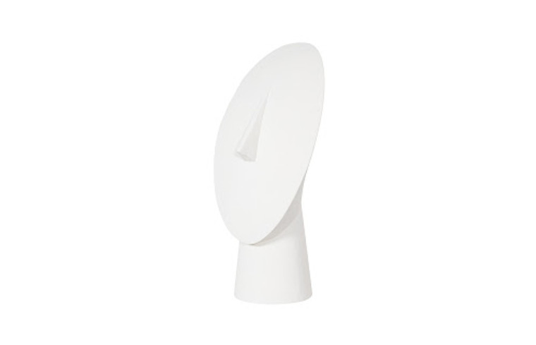 Cycladic Head Oval White Stone Sculpture