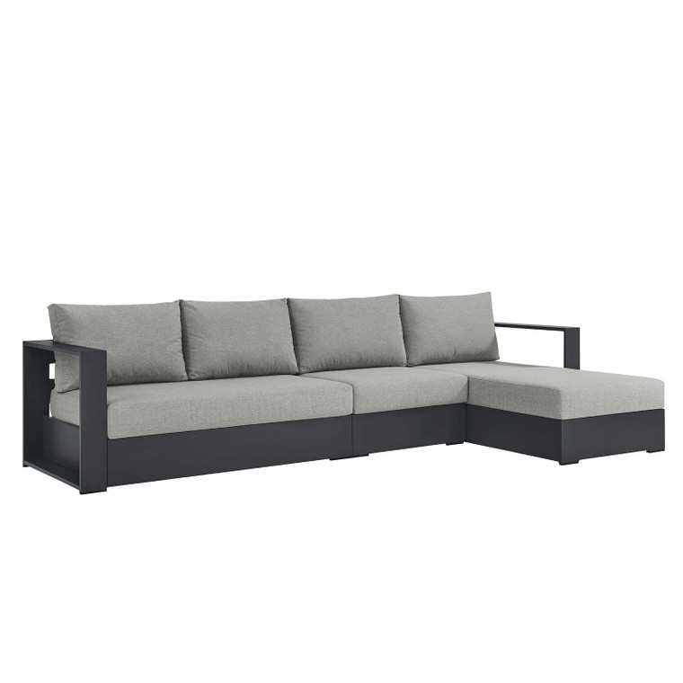 Tahoe Outdoor Patio Powder-Coated Aluminum 3-Piece Right-Facing Chaise Sectional Sofa Set