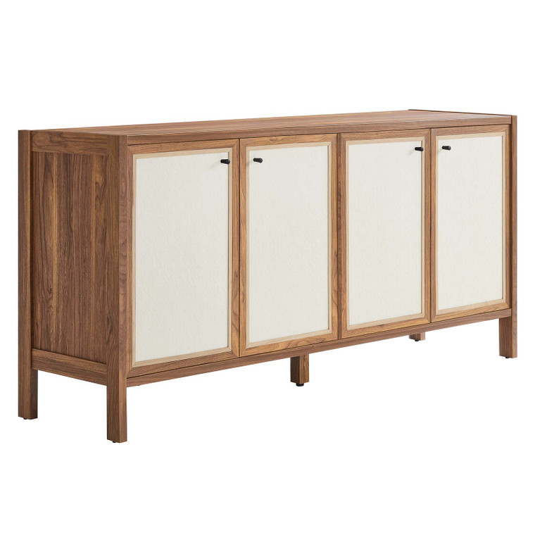 Capri 65" Wood Grain Sideboard Storage Cabinet | Walnut