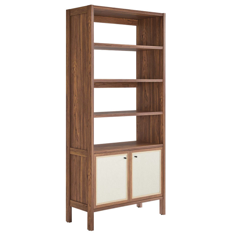 Capri 4-Shelf Wood Grain Bookcase | Walnut