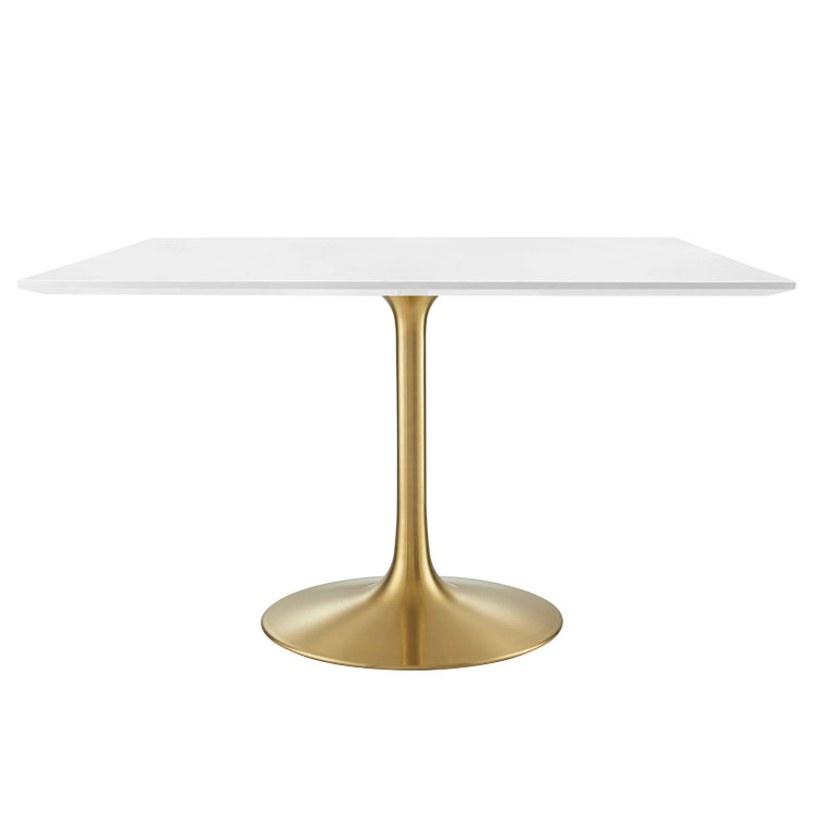 Lippa 48" Square Wood Top Dining Table | Gold White