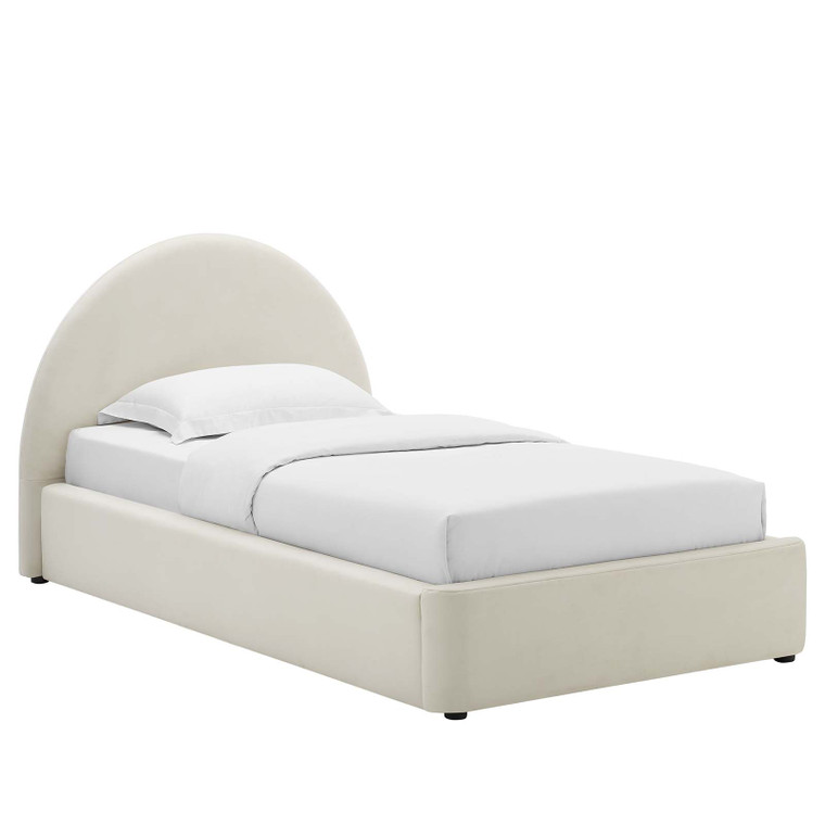 Resort Performance Velvet Arched Round Platform Bed