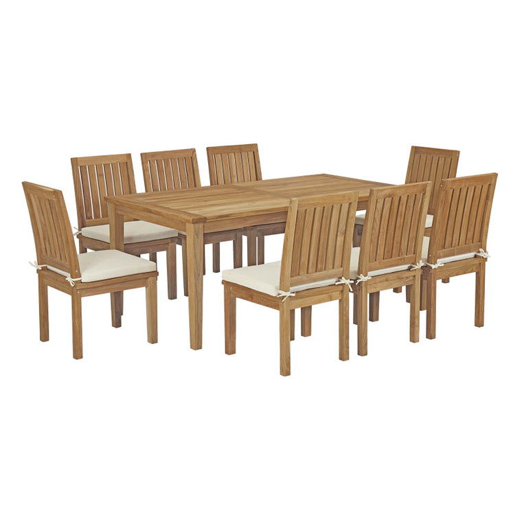 Marina 9 Piece Outdoor Patio Teak Dining Set | Style 3