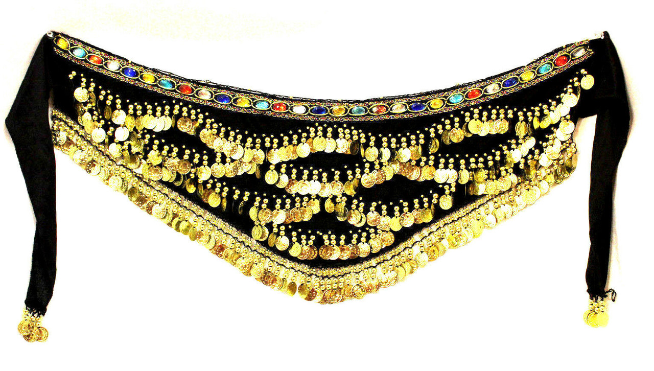 Mult Color Chffon Belly Dance Hp Wrap Scarf Con Sequn Wastband - Foto 8