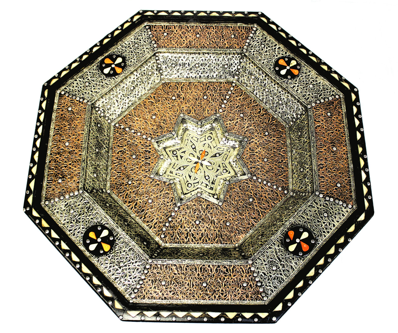 BONCHIC MAROCマラケシュテーブル Moroccan Copper-Silver-Bone Coffee Table