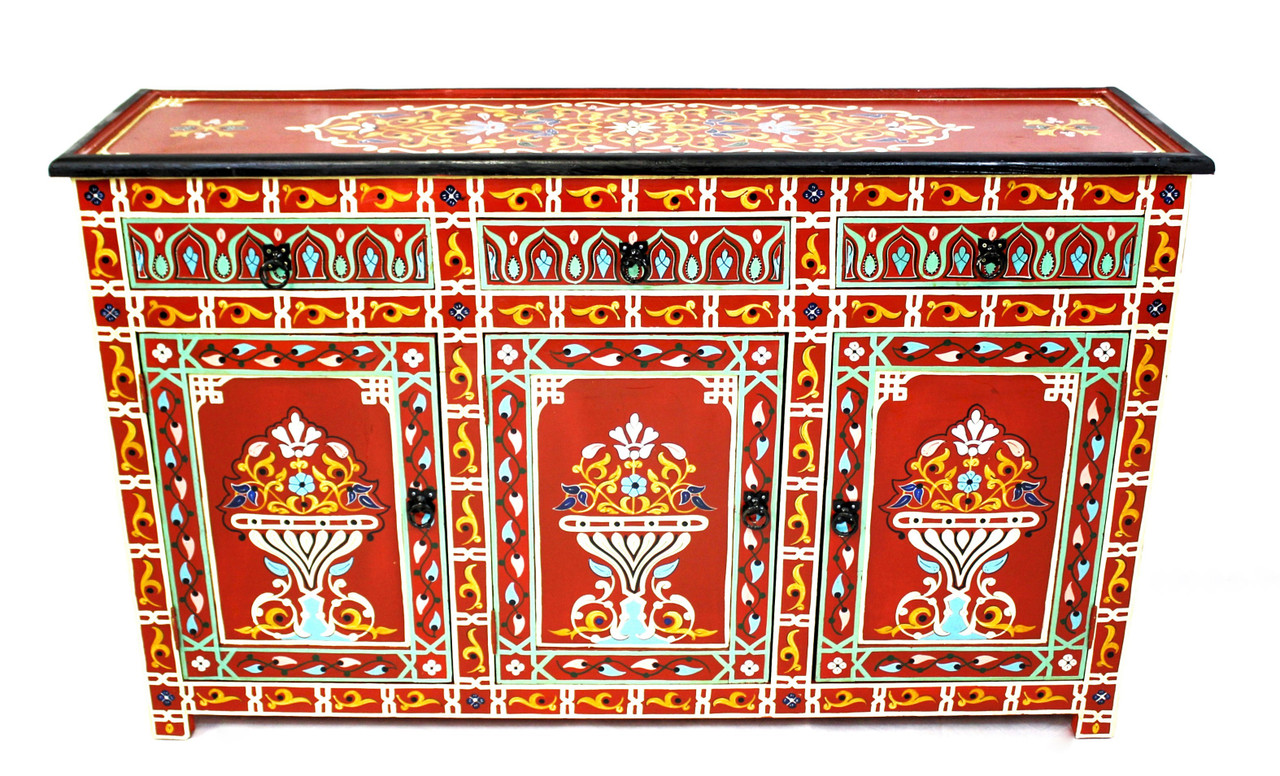 Red Painted Sideboard