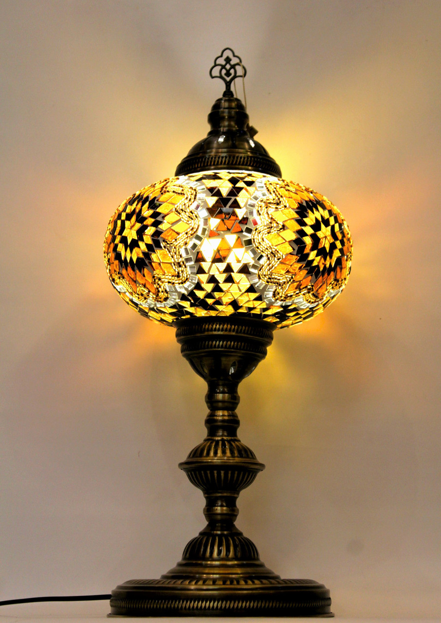 large yellow table lamp