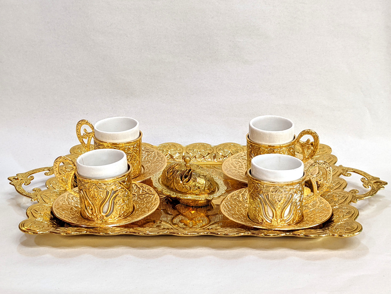 Elegance Luxury Gold Color Coffee Set - Traditional Turk