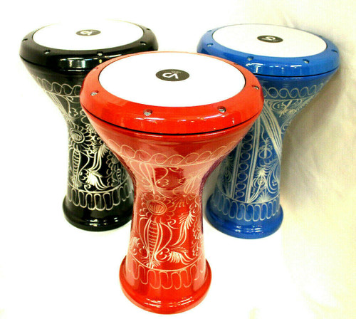 Red Turkish Doumbek Etched Design