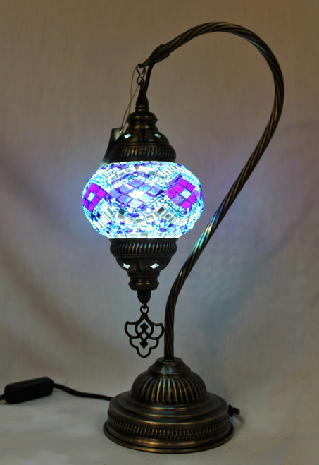 Mosaic Small Swan Table Lamp Blue