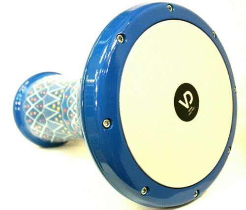 Beautiful Doumbek Etched and Painted Blue