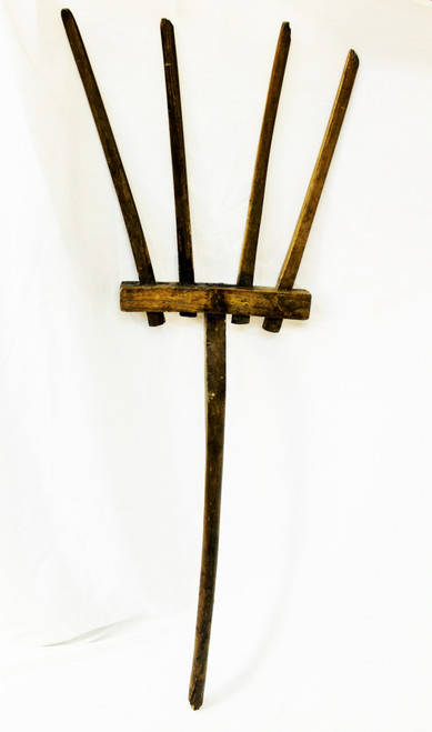 antique, hay, fork, stick, hayfork, pitchfork, wooden hayfork