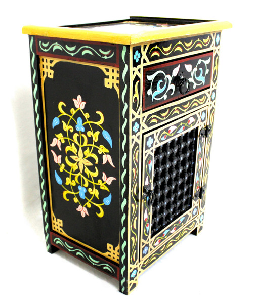 moroccan nightstand, moroccan cabinet, moroccan home decor, painted cabinet, small cabinet, nightstand, high-end furniture, luxe furniture, painted furniture, moroccan furniture, moroccan side table, moroccan nightstand black, painted small cabinet, painted nighstand, small painted cabinet, black cabinet, traditional moroccan furniture, black nightstand, fancy nightstand, fancy small cabinet, black fancy cabinet, moroccan nightstand black, nightstand black, moucharabi nightstand, nightstand moucharabi, moucharabieh